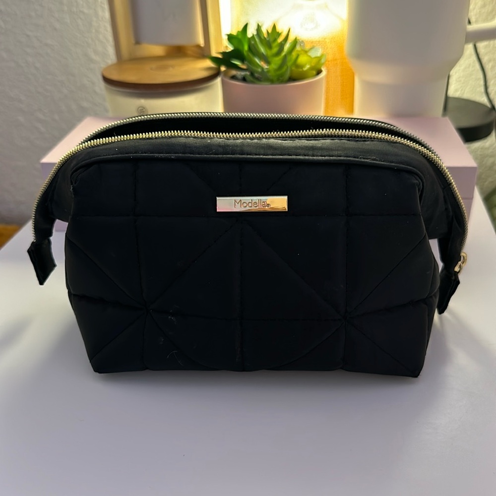 cute black makeup bag